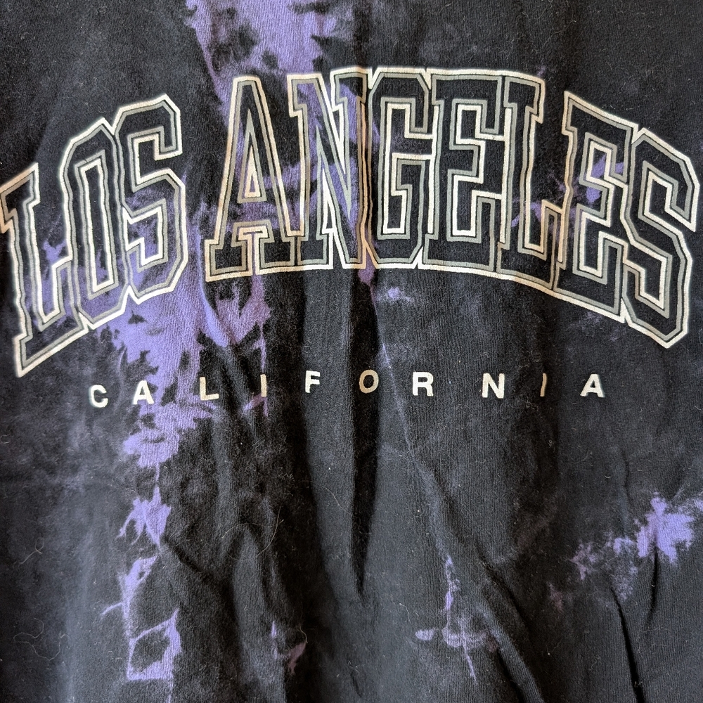Romewe Los Angeles California Women's Cropped Tee Tie Dye Size Large Summer - Picture 2 of 4